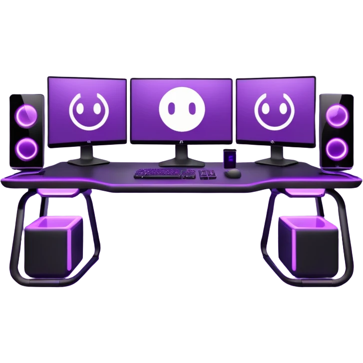 purple gaming setup with two monitors emoji