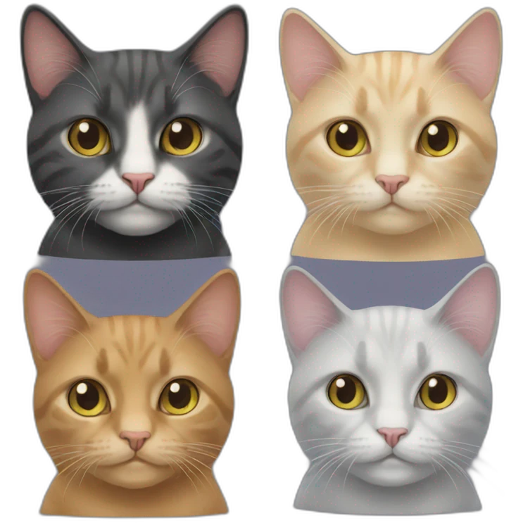four cat emoji