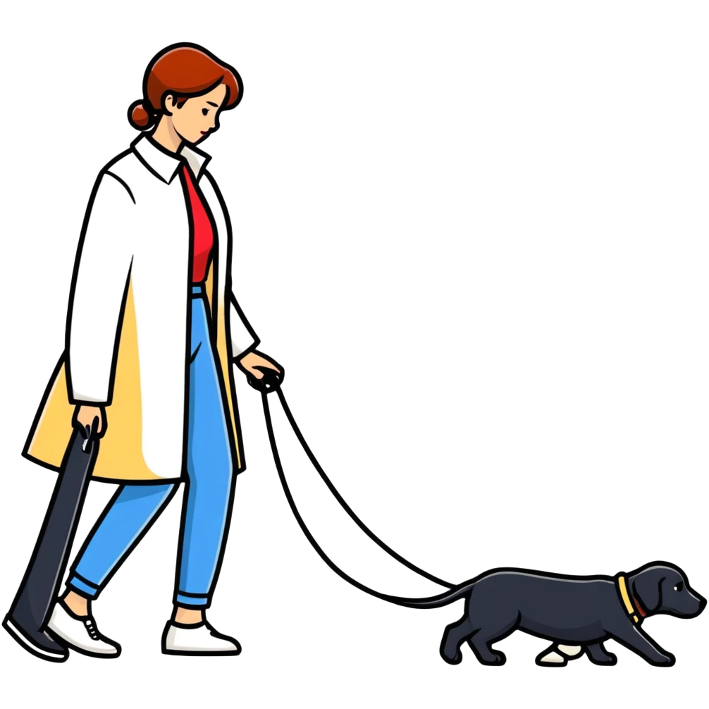 woman walking a man on leash who is on all fours emoji