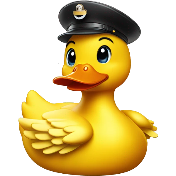 a rubber ducky saluting the camera with one wing emoji