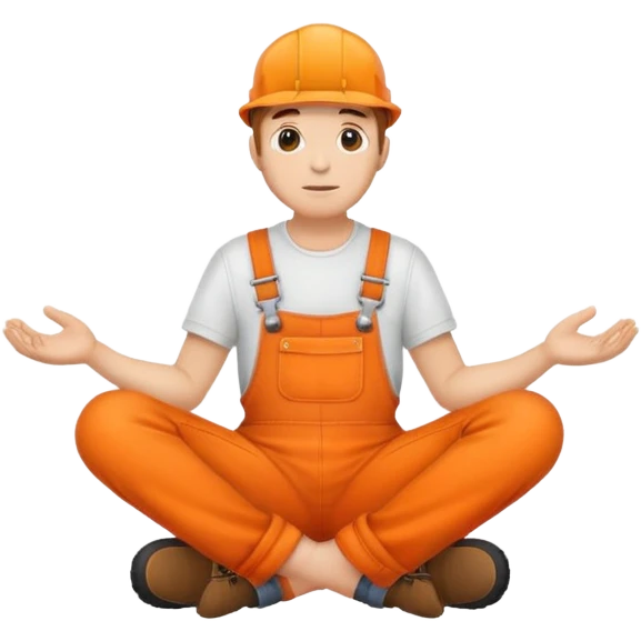 orange overalls sitting emoji