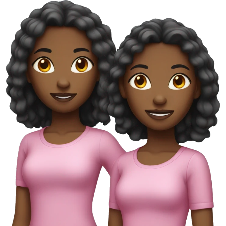 two black teenage twin girls emoji