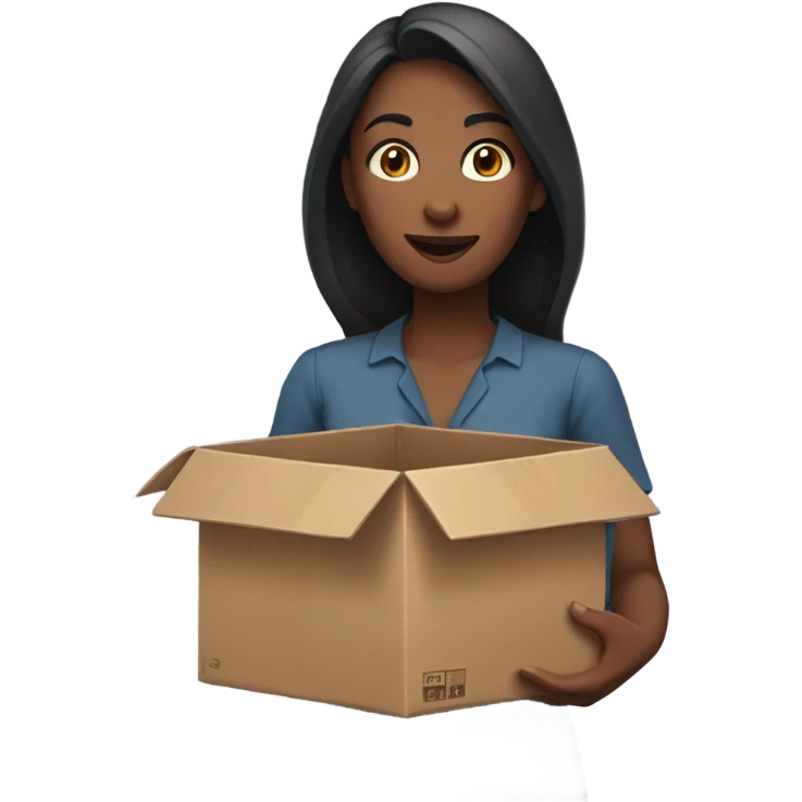Woman holding empty grift box emoji