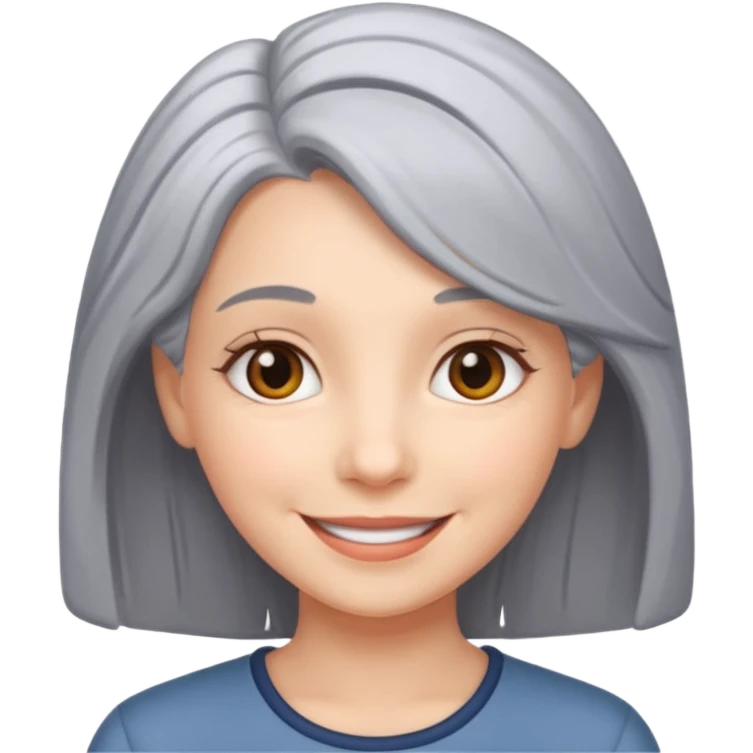 smiling girl with grey hair emoji