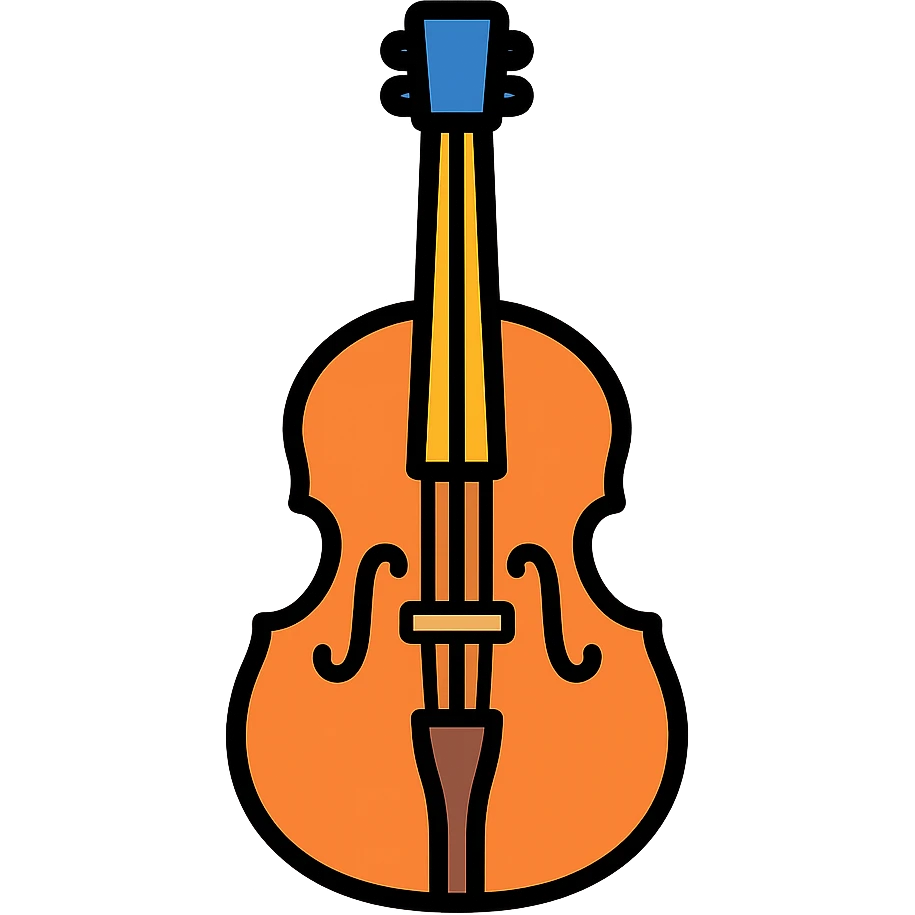 colored double bass musical instrument icon emoji