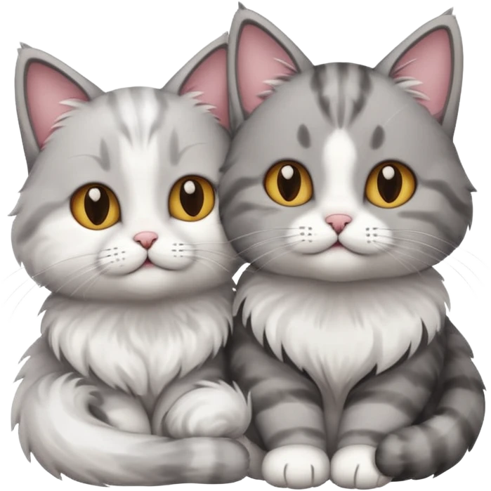 a cute cat couple 
 emoji