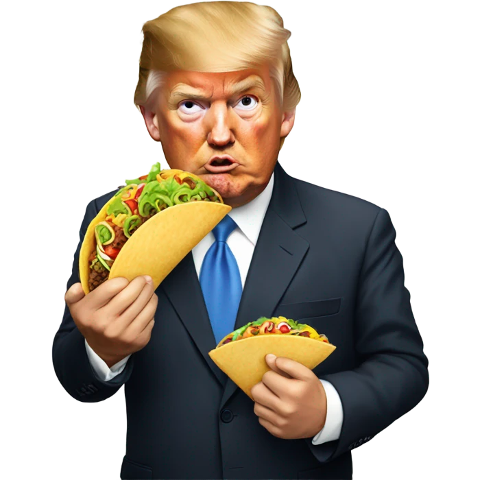 Trump eating a taco emoji