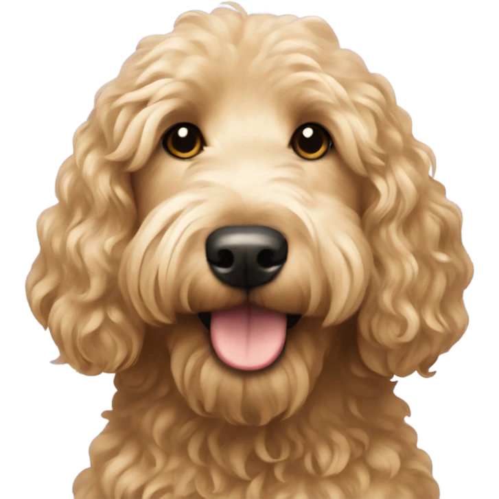 Goldendoodle with long wavy hair  emoji