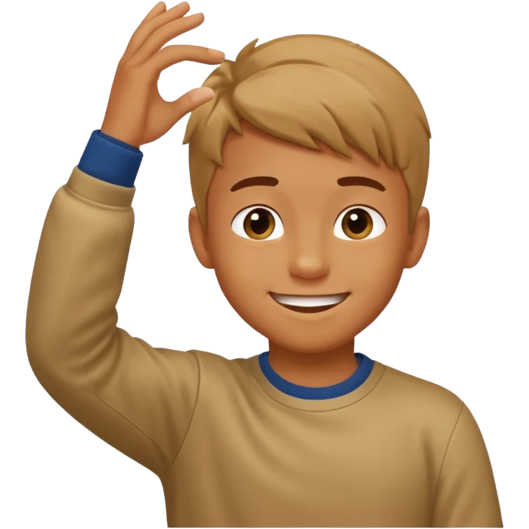 Un muchacho asiendo el dab emoji