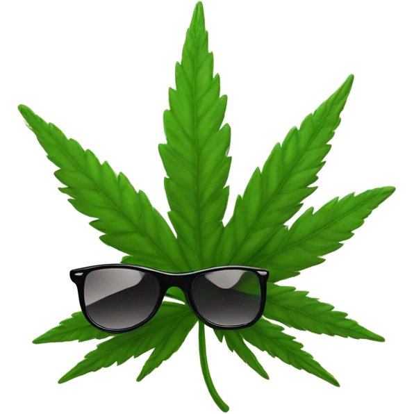 Weed leaf with sunglasses emoji