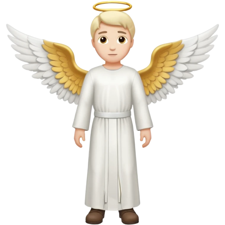 angel (man) emoji, standing, cartoon style emoji