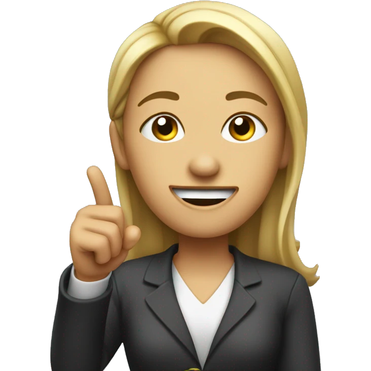 a hr with pointing finger towards her right with a wink  emoji