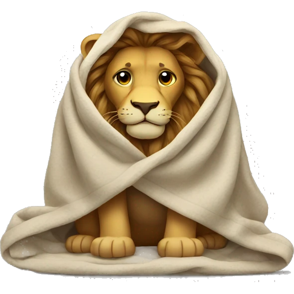 lion wrapped in blanket emoji