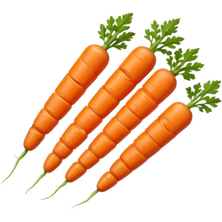 Mini carrot sticks, shaped like orange pill capsules emoji