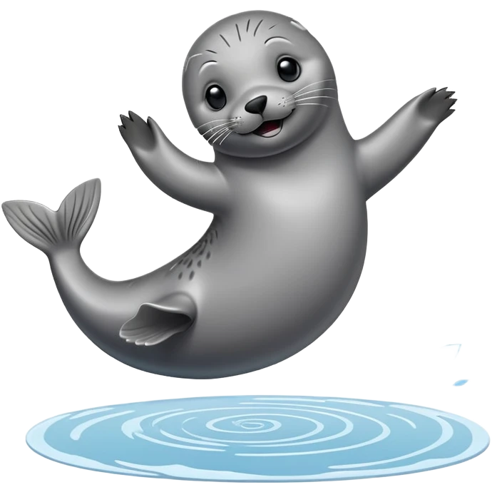 A seal grooves to the beat, dancing joyfully on the ice with flips and twirls! emoji