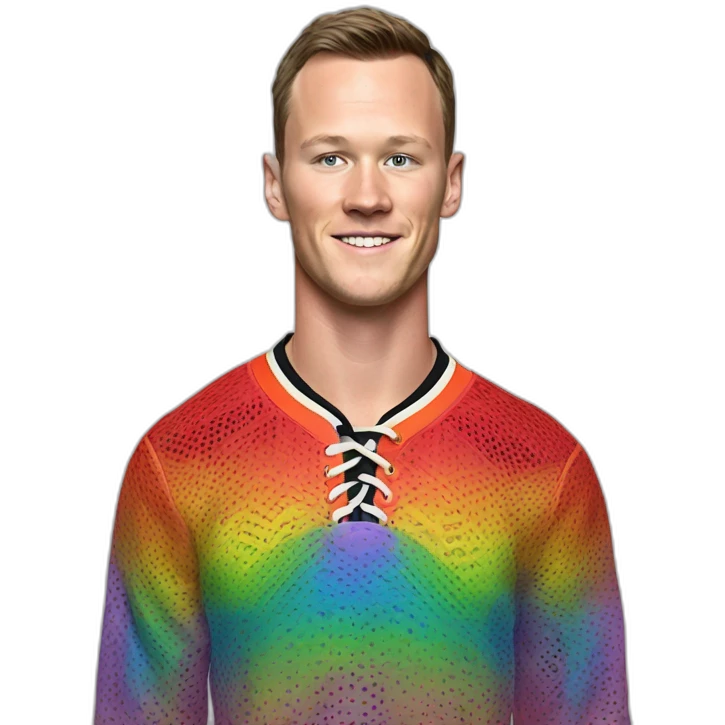 Disco Jonathan Toews wearing rainbow lace shirt emoji