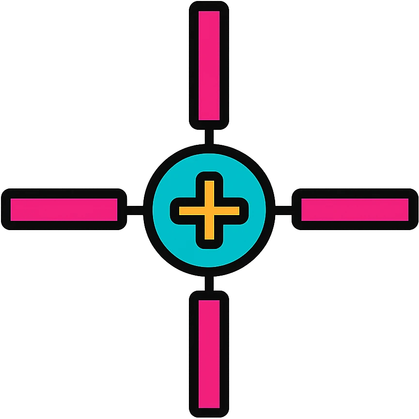 Valorant crosshair icon, clean and modern, color outlined style emoji