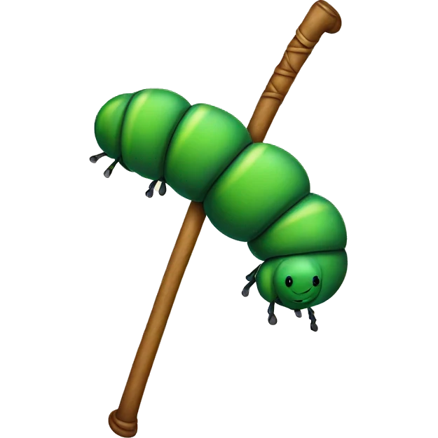 Caterpillar with a cane emoji