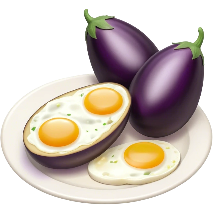 aubergine and eggs emoji