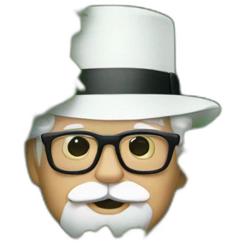 Colonel sanders hiding behind bush emoji