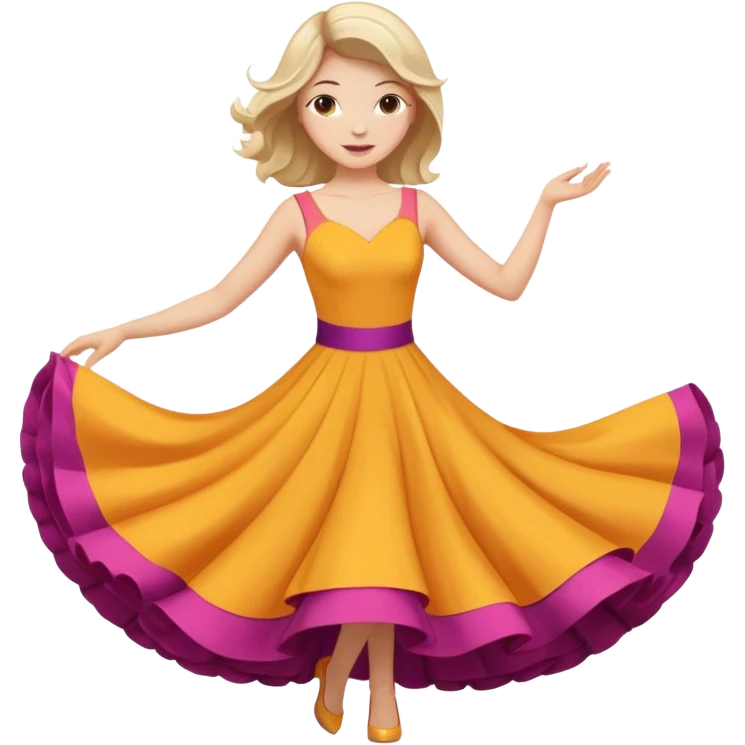 Woman Twirl occasion circle dress emoji