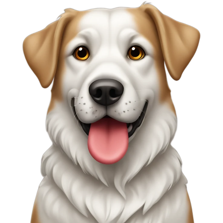 grauer Hund mit einem grossen roten Herz emoji