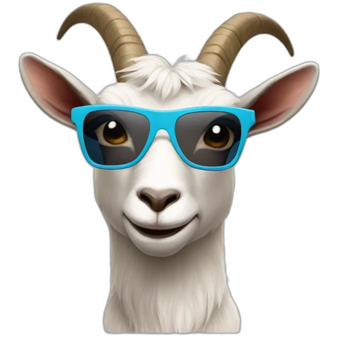 Goat wearing sunglasses emoji