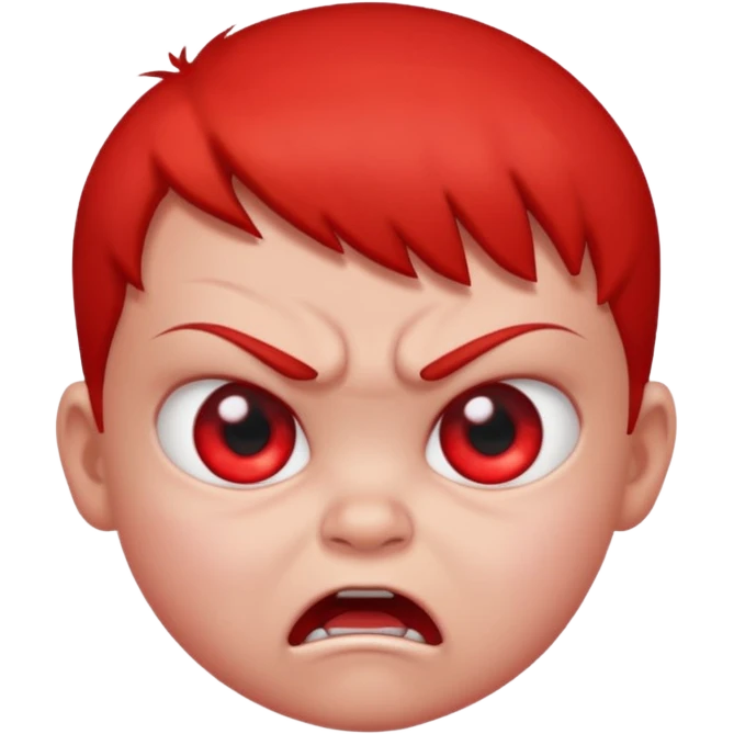 a baby all red red angry face  emoji