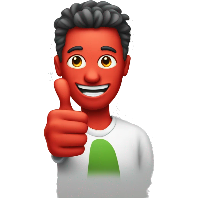Red Face with a thumbs up emoji
