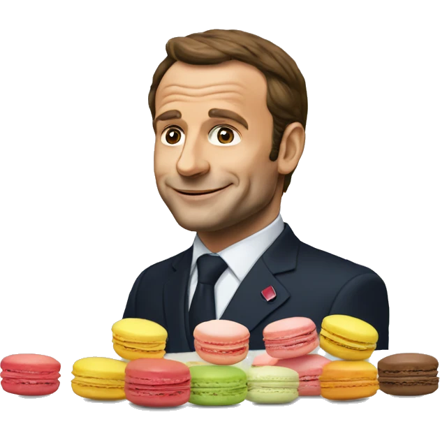 Macron mange des macarons  emoji