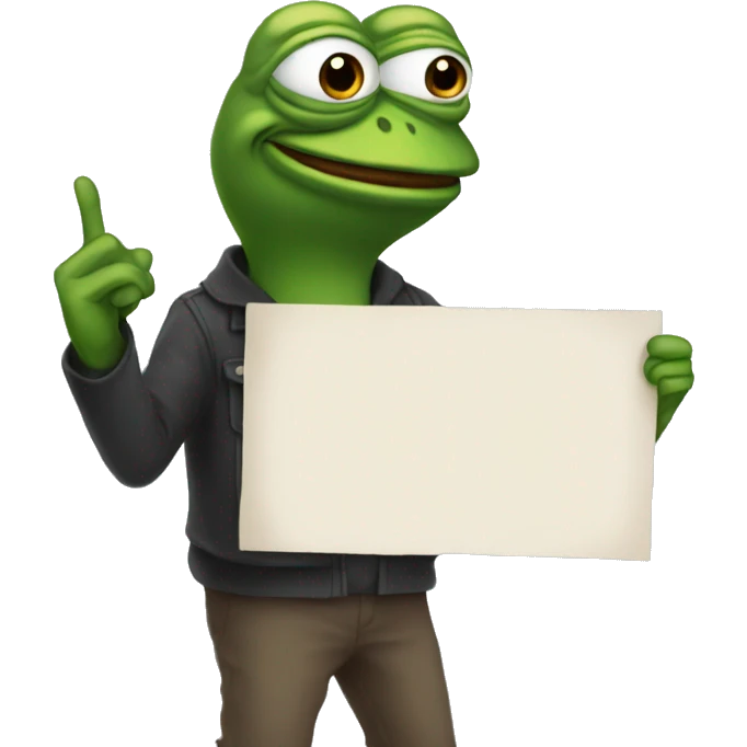 pepe holding a sign blame knig emoji