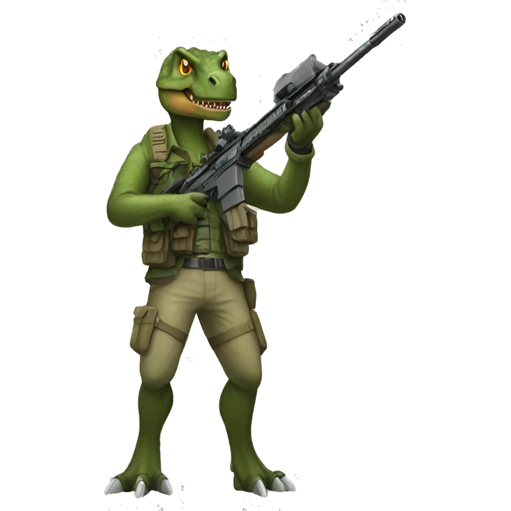 Dinosaur sniper emoji