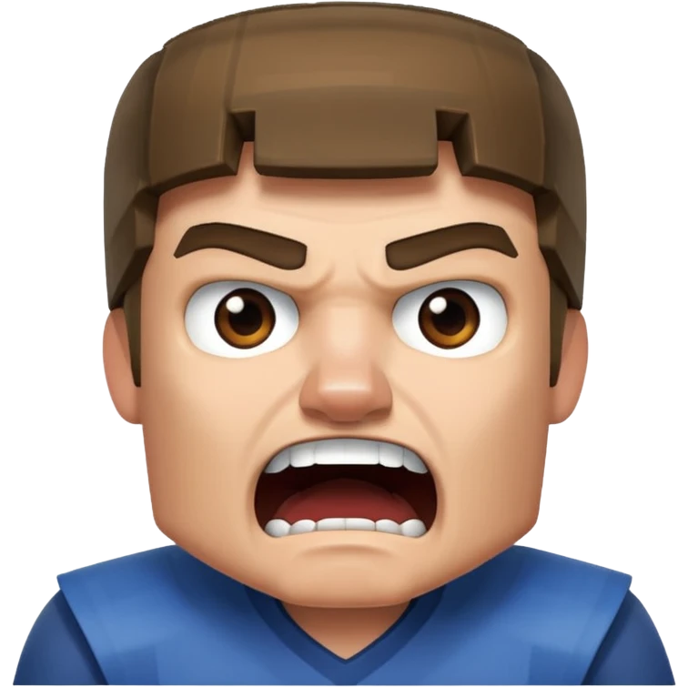 Steve from Minecraft shouts "сосали!?" emoji
