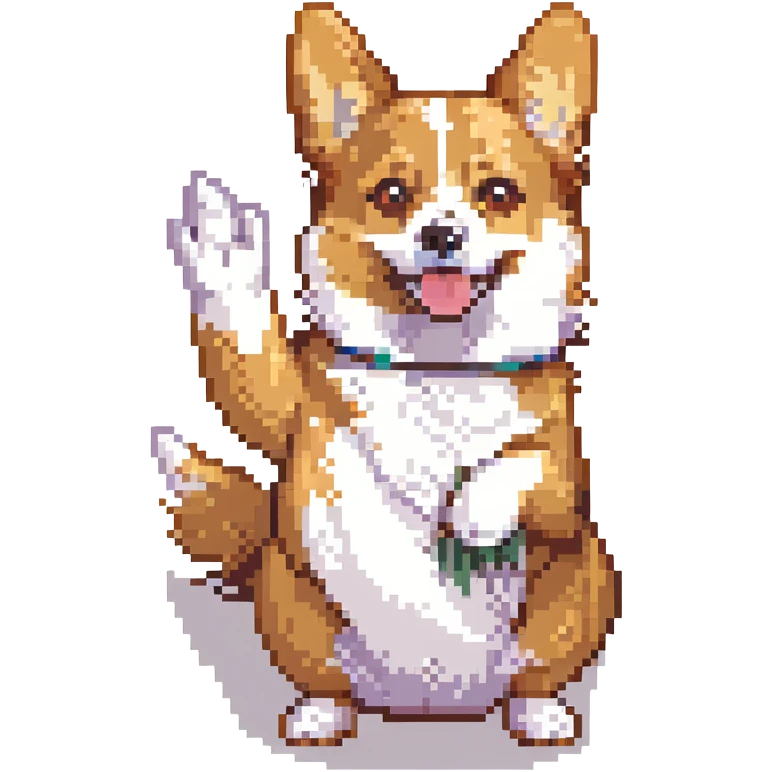 corgi waving hand emoji