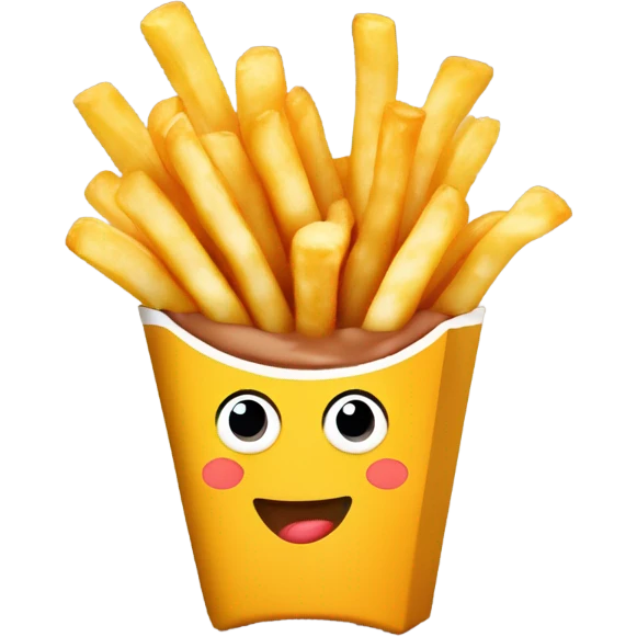 French fries with brown gravy on it and cheese curds on top of it all emoji