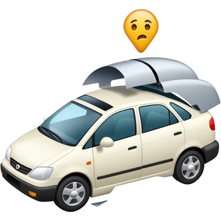 A plan that crashed into a car emoji