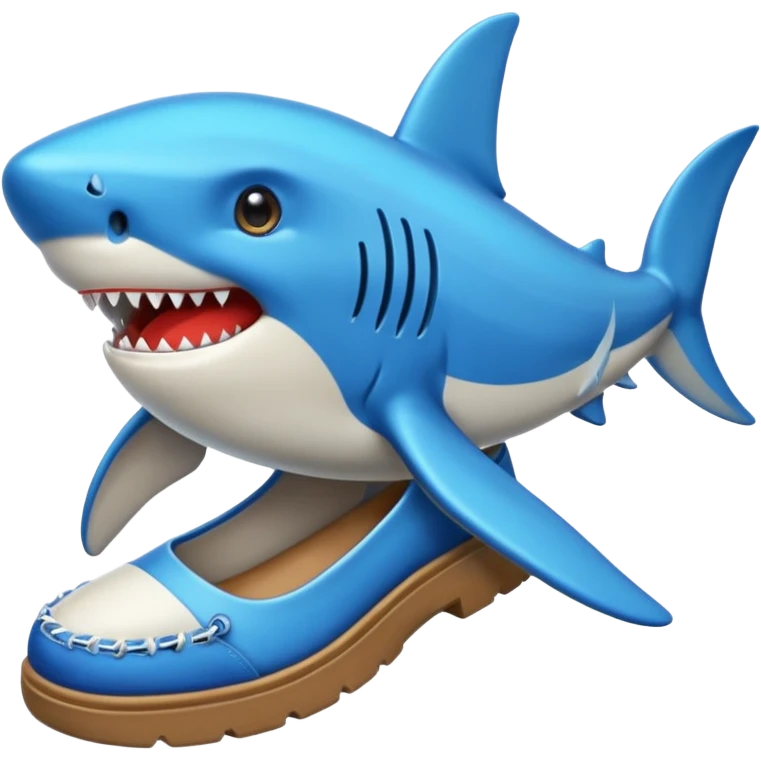 Tiburón con zapato azul emoji
