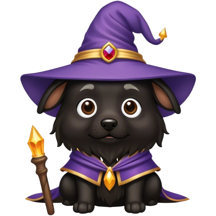black dog Wizard emoji