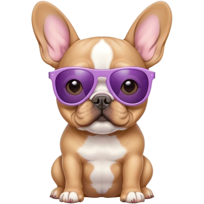 Lilac fawn French bulldog wearing sunglasses  emoji
