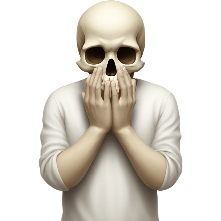 skull emoji with praying hands emoji