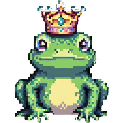 Frog with a tiny crown emoji