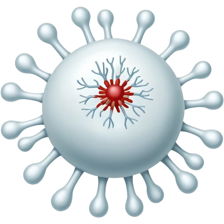 Immune system with white blood cells fighting virus emoji
