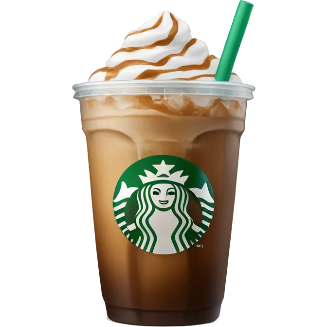Starbucks ice coffee with ice cubes  emoji
