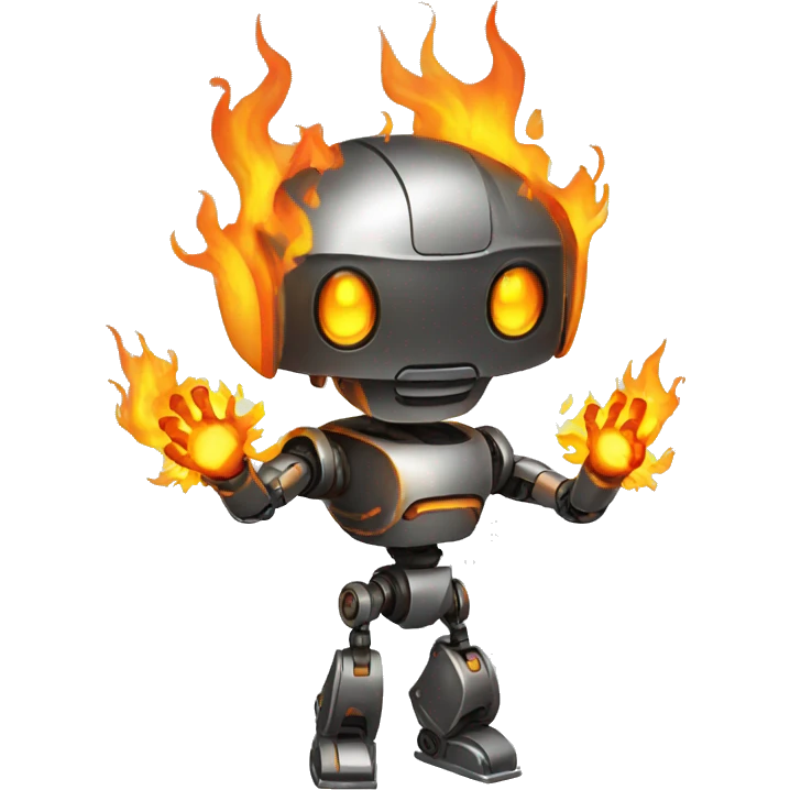 robot fiery emoji