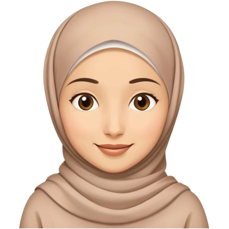 Caring mother wearing a hijab with a warm smile emoji