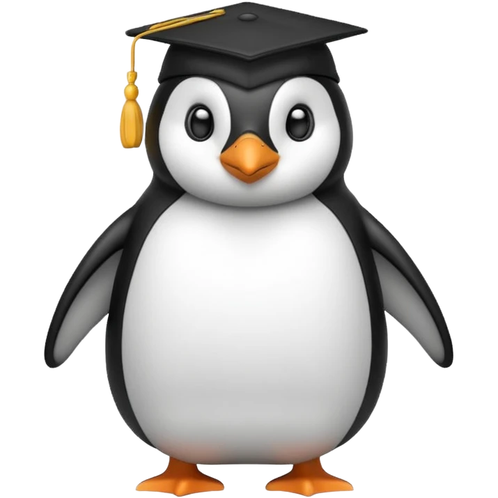 penguen with school cap emoji