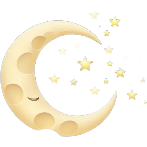 "Peaceful crescent moon in the night sky with soft glow, no people" emoji