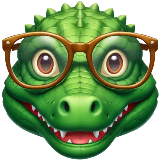 Crocodile with glasses emoji