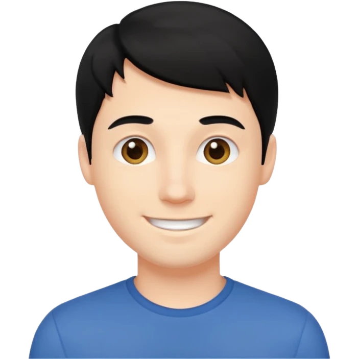 Joven blanco de buena parecencia cabello negro emoji