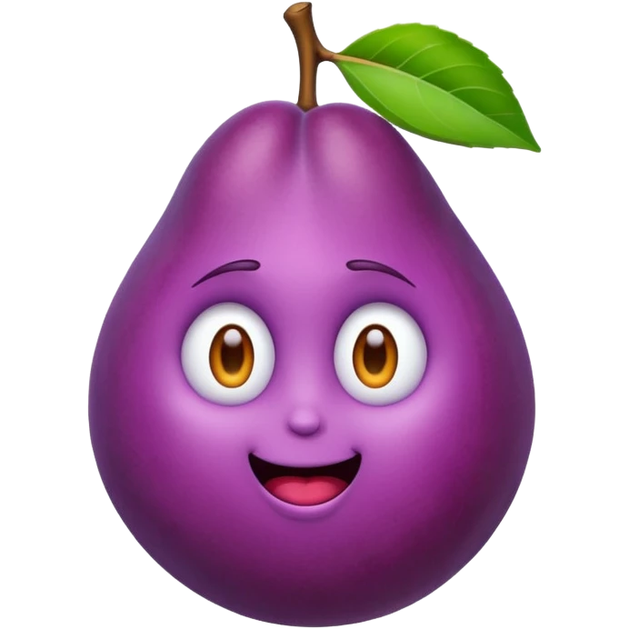 A plum inside out emoji